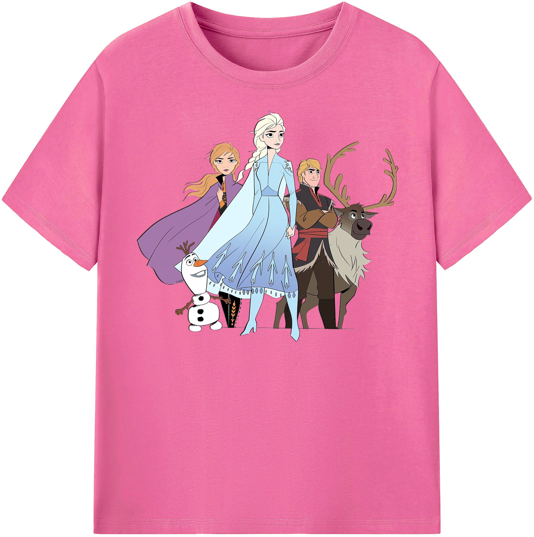 （画像用） アナと雪の女王 アンナ エルサ Frozen Anna Elsa レディースカジュアルプリントTシャツ（綿100％）